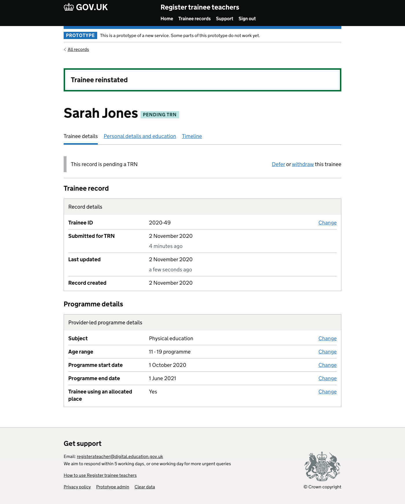 Screenshot of Sarah Jones - Reinstated